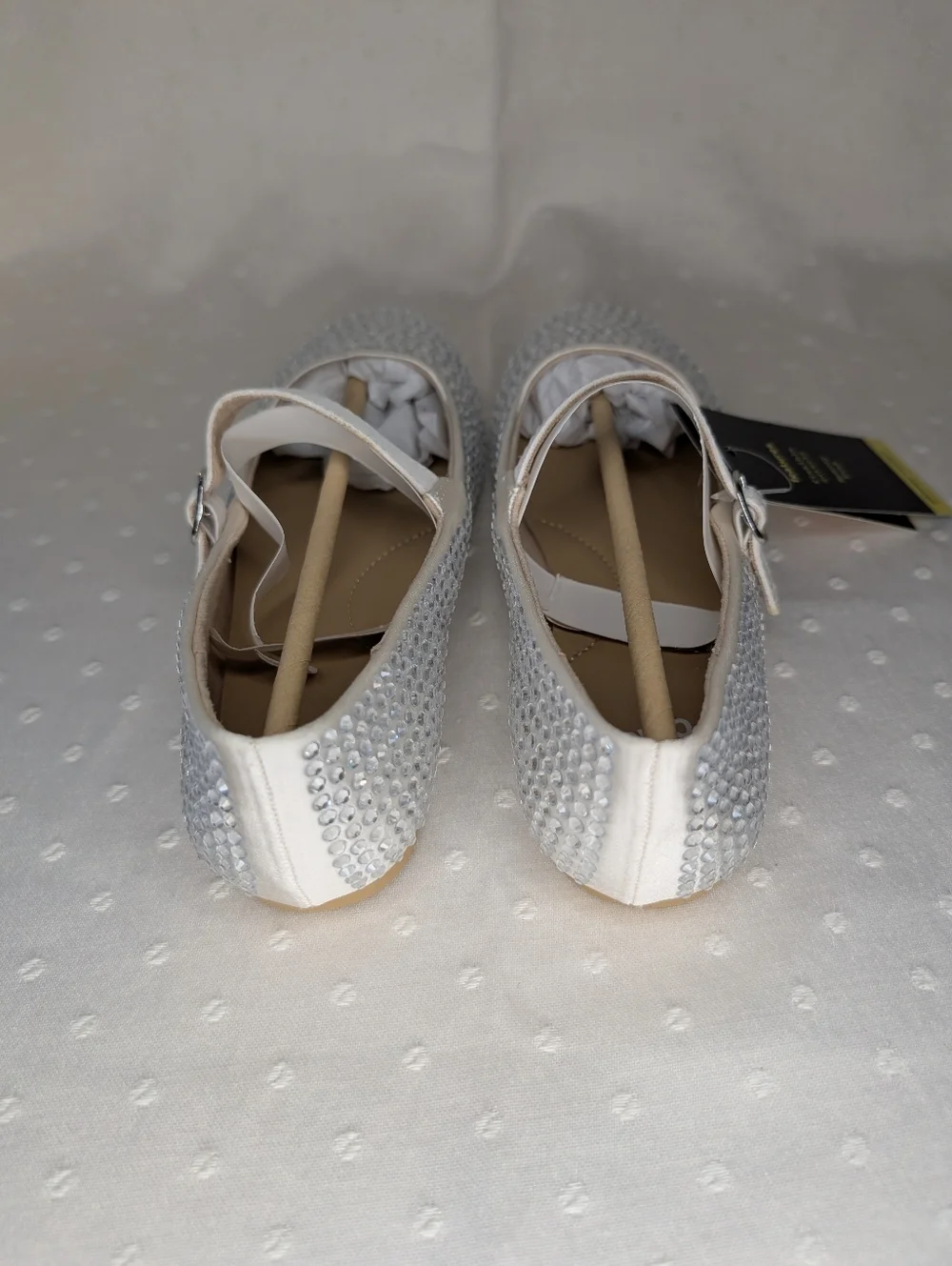 Art Class Off White Silver Rhinestone Mary Jane Flats Buckle Girls Size 2